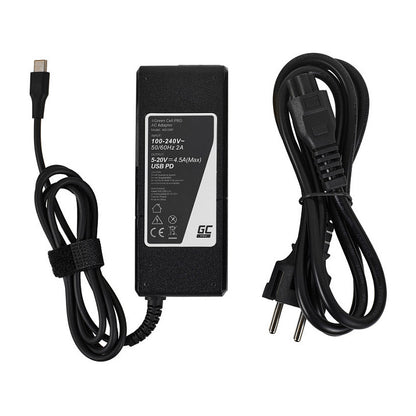 Green Cell USB-C 90W mains adapter/charger for laptops, tablets, phones