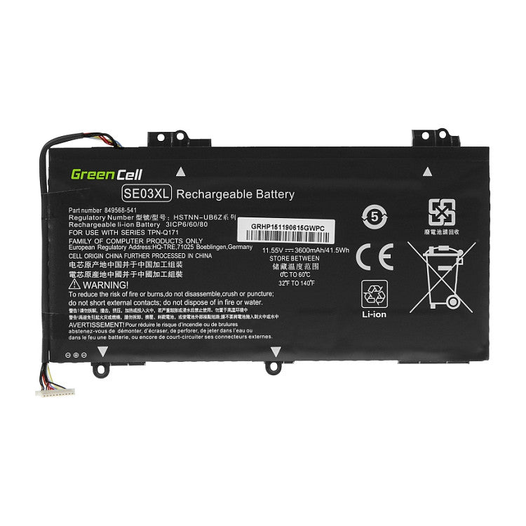 Greencell Laptop Battery SE03XL for HP Pavilion 14-AL 14-AV 11.55V 3400mAh