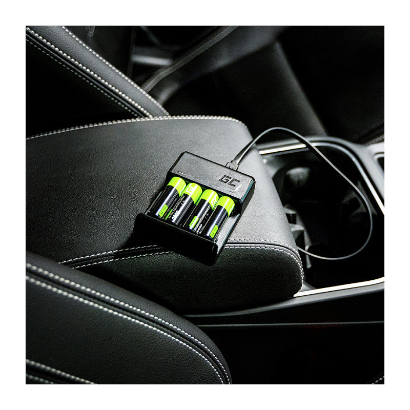 Greencell Set Charger Green Cell GC VitalCharger and 4x Rechargeable Batteries AAA HR03 800mAh