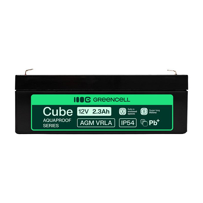 Green Cell AGM VRLA 12V 2.5Ah maintenance-free battery for cash registers, toys (178x36x66mm)
