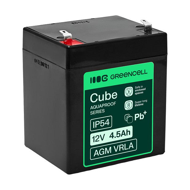 Green Cell AGM VRLA 12V 4.5Ah maintenance-free battery for cash registers, toys, cameras (90x70x106mm)
