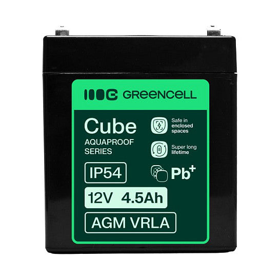 Green Cell AGM VRLA 12V 4.5Ah maintenance-free battery for cash registers, toys, cameras (90x70x106mm)