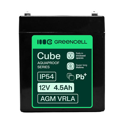 Green Cell AGM VRLA 12V 4.5Ah maintenance-free battery for cash registers, toys, cameras (90x70x106mm)