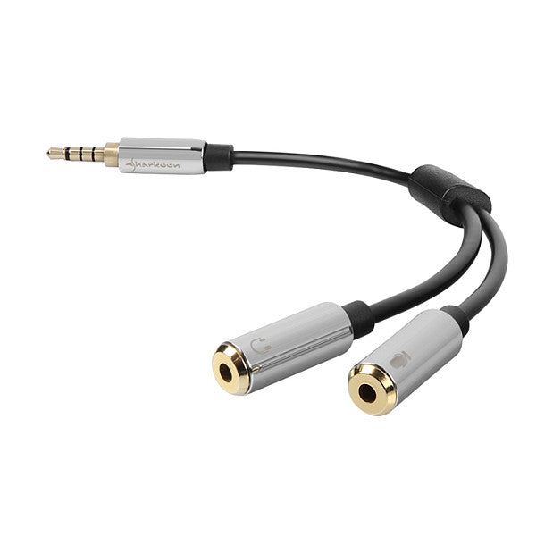 Sharkoon Kabel Adapter 2x3,5 3 Pin > 1x 3,5mm 4 Pin