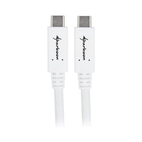 Sharkoon USB 3.2 Gen 2 Kabel, USB-C Stecker > USB-C Stecker (wei, 0,5 Meter)