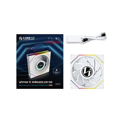 120mm Lian Li Uni Fan TL Wireless LCD Reverse RGB White