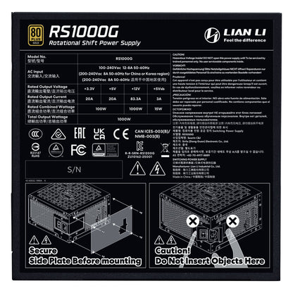 1000W Lian Li RS Series ATX 3.1 Schwarz