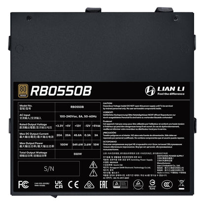 550W Lian Li RB Series ATX 3.1 Schwarz