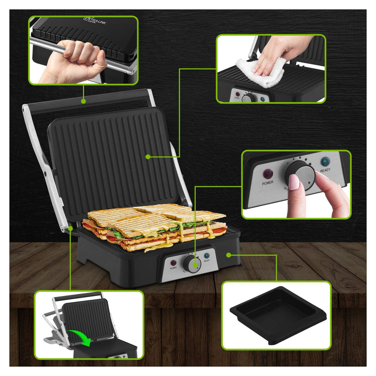Extralink Smart Life Electric Grill SJ-36, 2000W, Electric Grill with Temperature Control