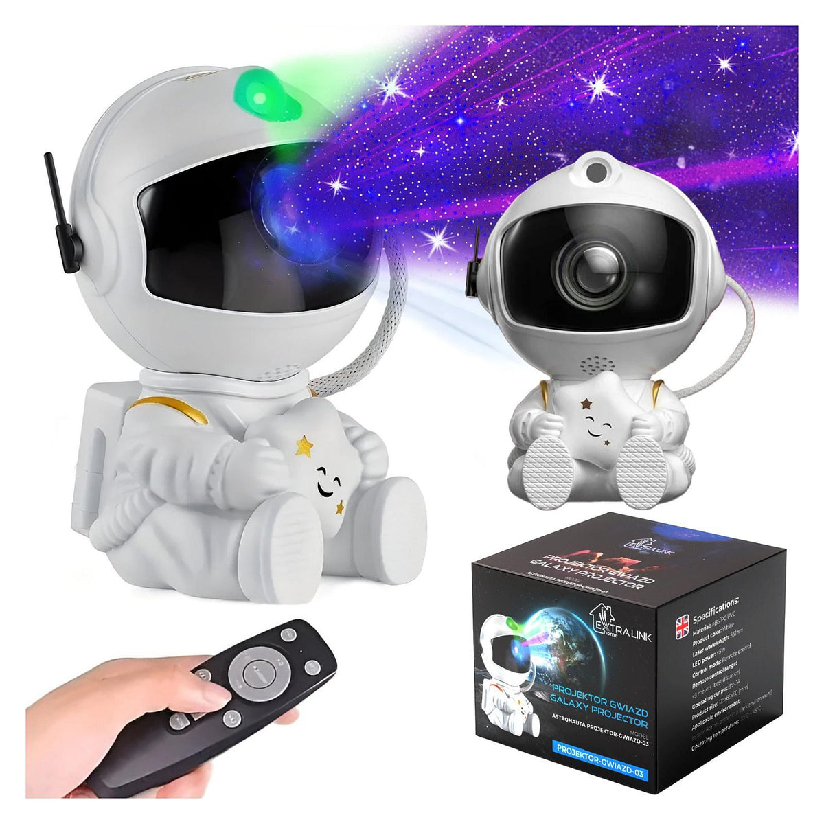 Extralink Home Mini Sternenprojektor Nachtlicht für Kinder, Astronaut