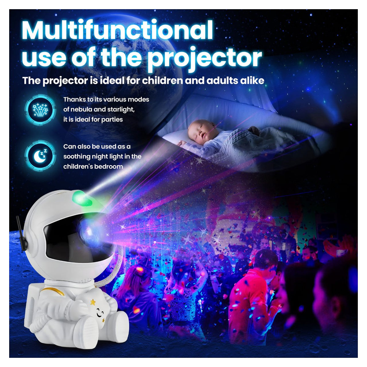 Extralink Home Mini Sternenprojektor Nachtlicht für Kinder, Astronaut