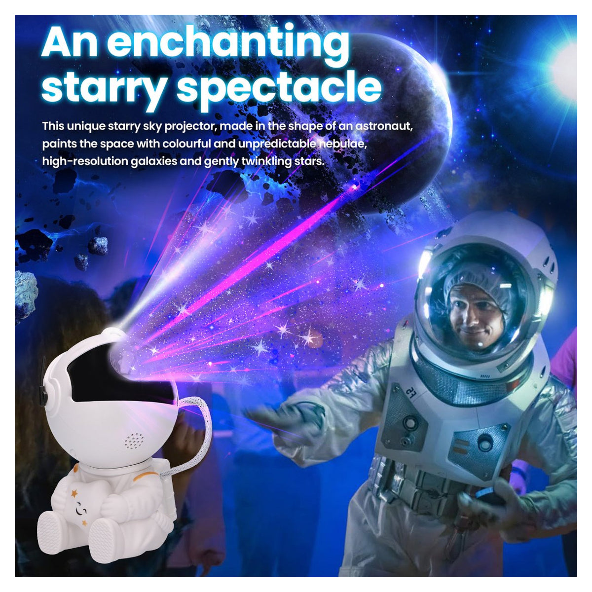 Extralink Home Mini Sternenprojektor Nachtlicht für Kinder, Astronaut