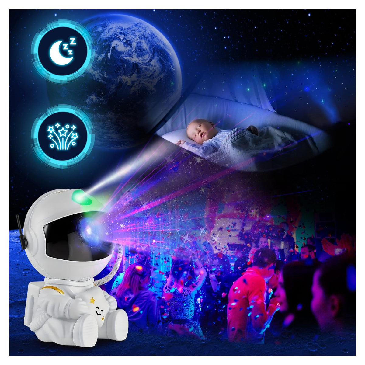 Extralink Home Mini Sternenprojektor Nachtlicht für Kinder, Astronaut