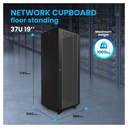 Extralink 37U Rackschrank 600x1000 Schwarz
