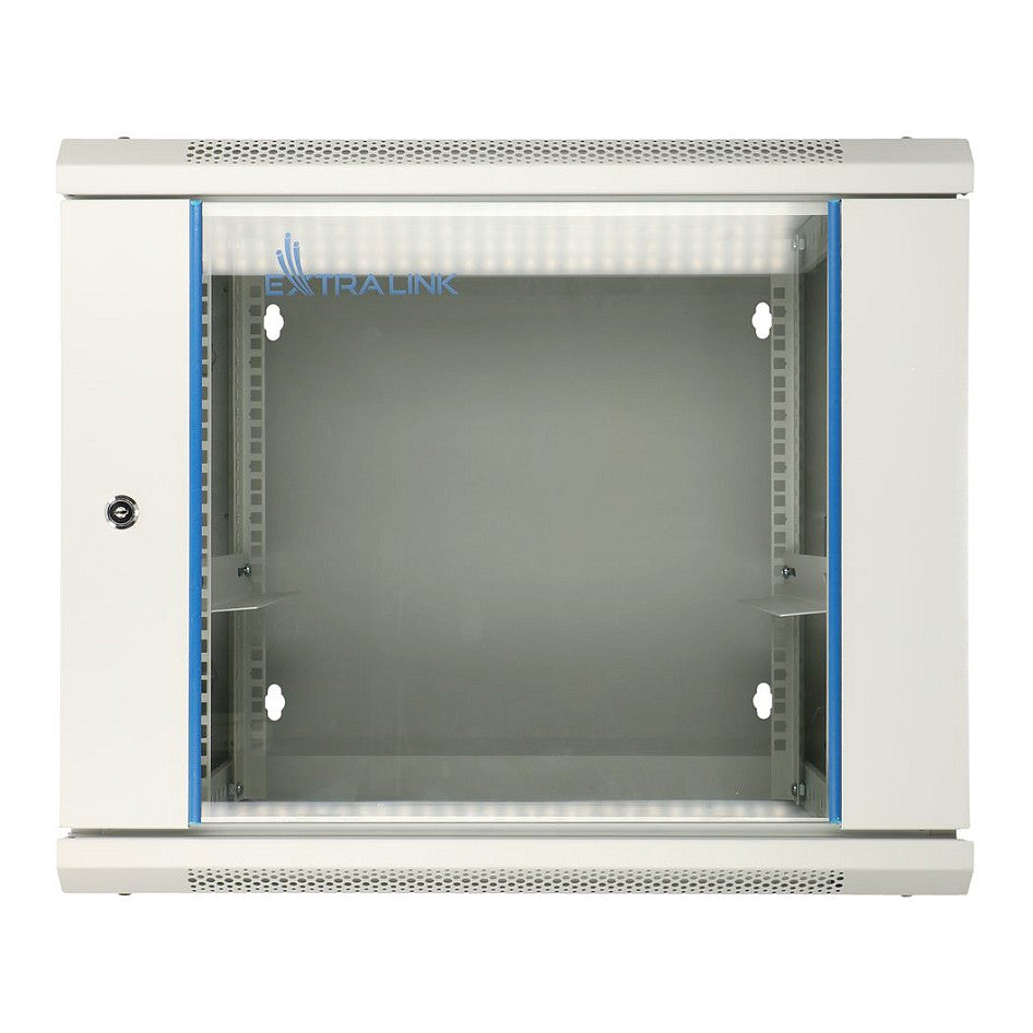 Extralink 12U Wandmontierter Rackschrank 600x600 Grau, Zweigeteilt