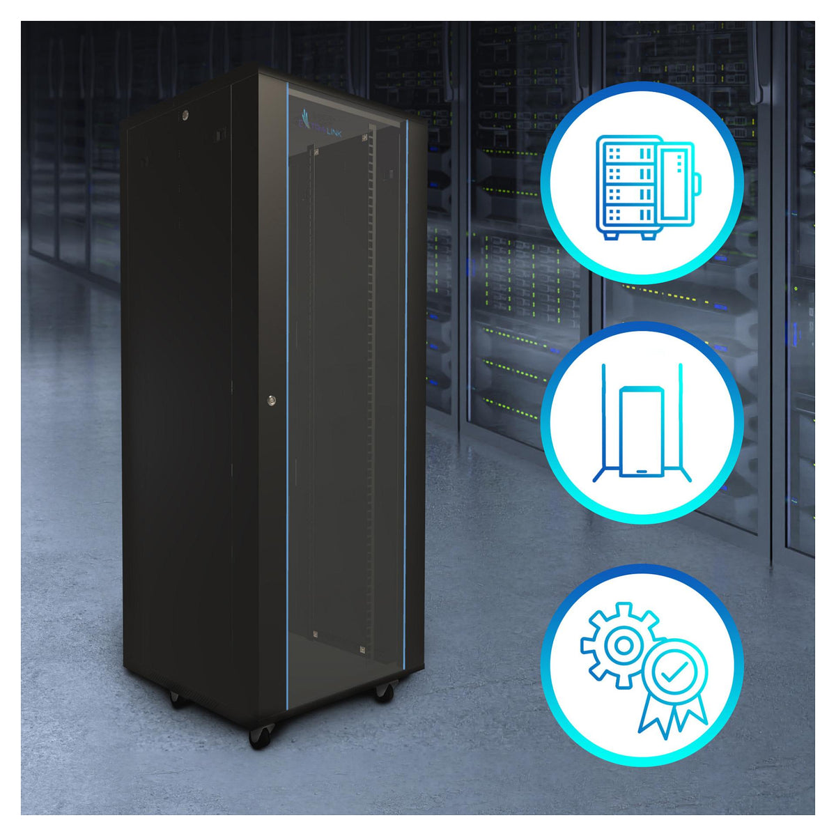 Extralink 37U Rackschrank 600x600 Schwarz
