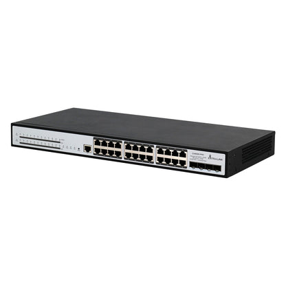 Extralink Chiron Pro PoE Switch, 24x RJ45 1000Mb/s PoE, 4x SFP+, L3, Verwaltet, 370W