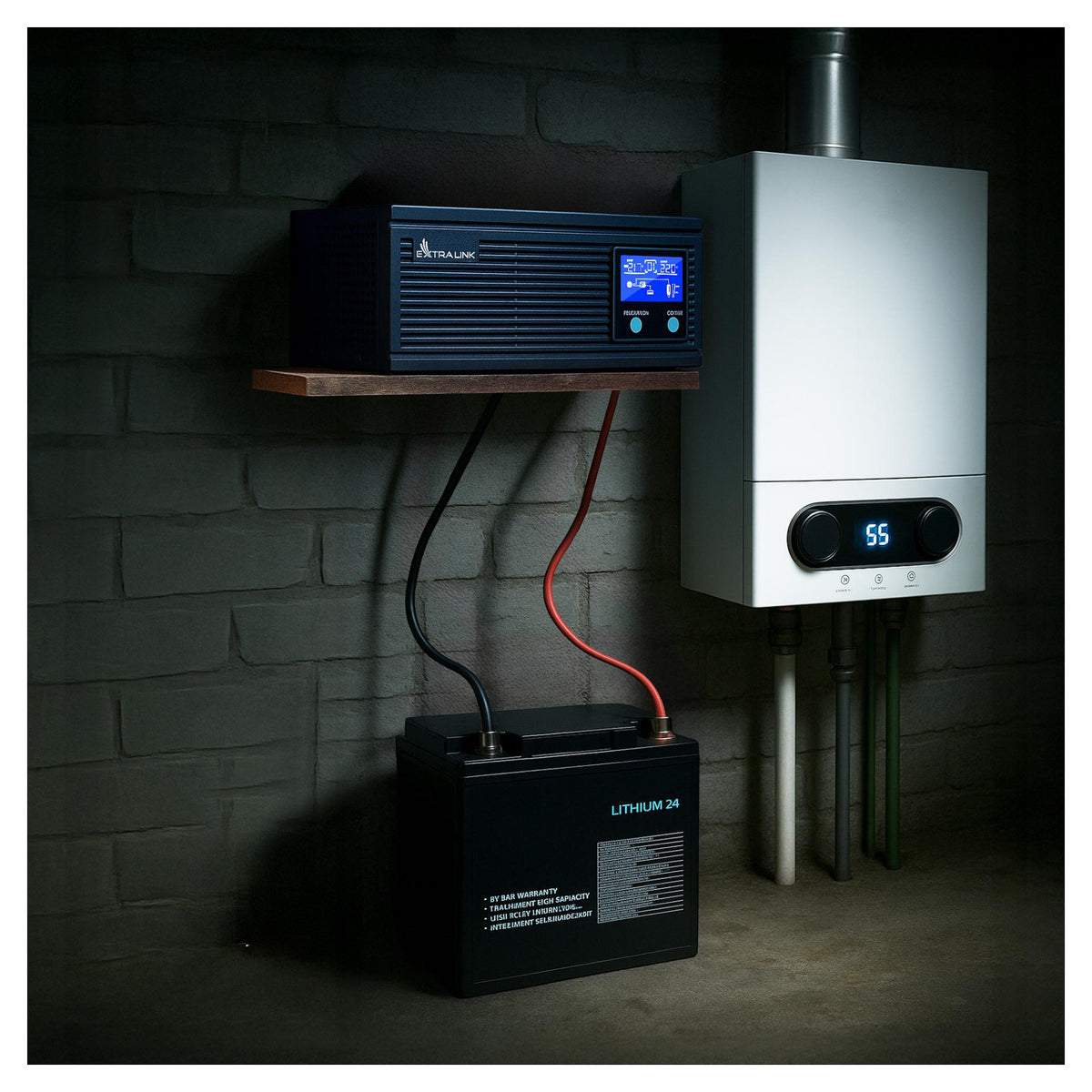 Extralink Piorun 2000VA/1600W Inverter Ersatz für Volt Sinus Pro, Reine Sinuswelle, 24VDC Batteriestrom