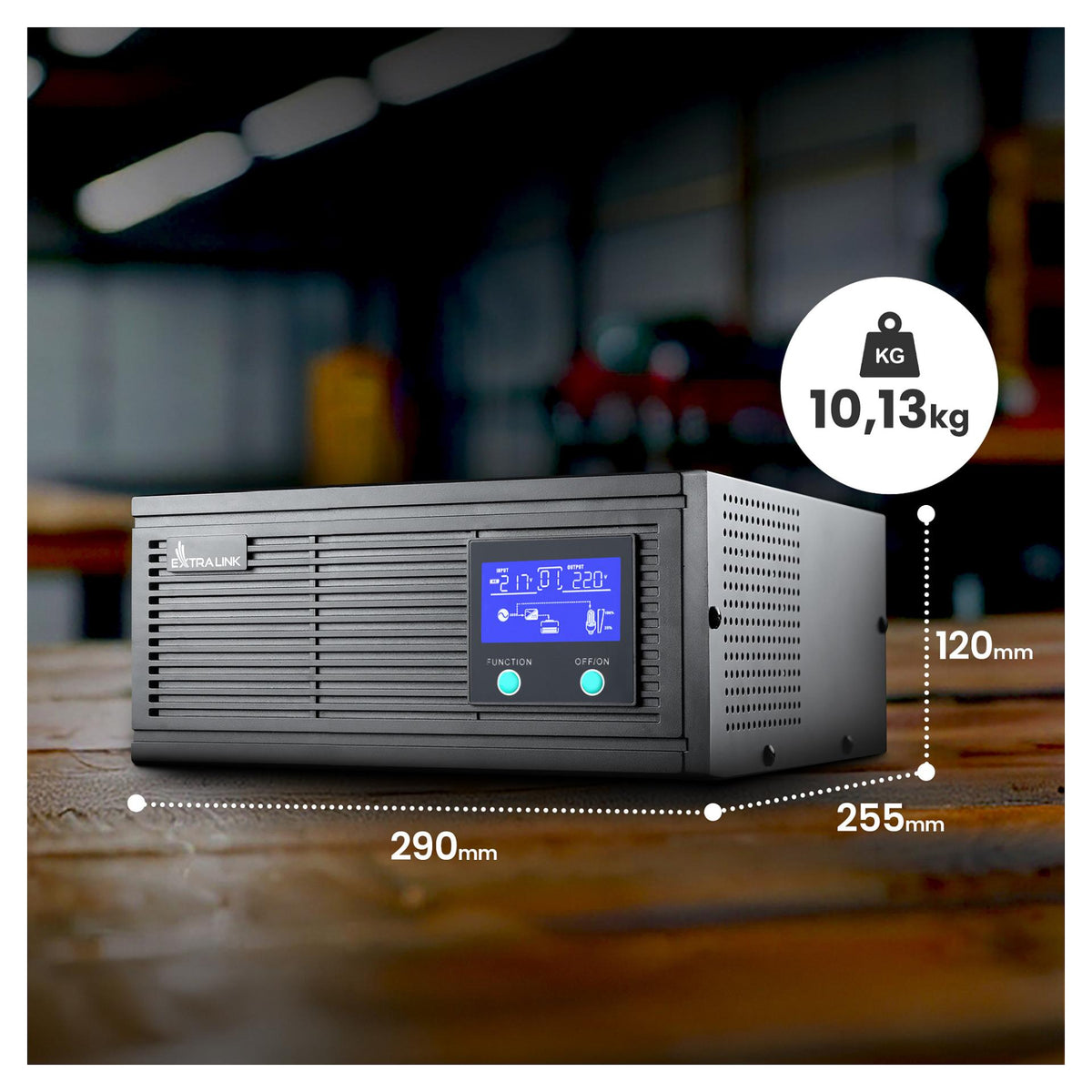 Extralink Piorun 2000VA/1600W Inverter Ersatz für Volt Sinus Pro, Reine Sinuswelle, 24VDC Batteriestrom