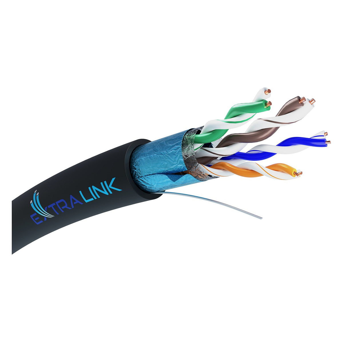 Extralink CAT5E FTP (F/UTP) V2 Außen-Netzwerkkabel, 305M