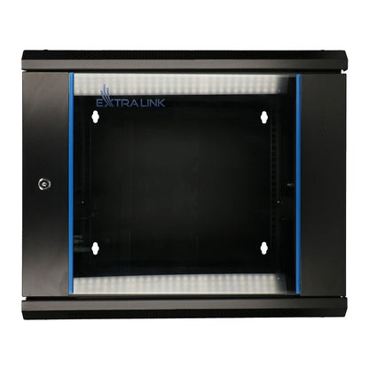 Extralink 12U Wandmontierter Rackschrank 600x600 AZH Schwarz, Doppelte Sektion