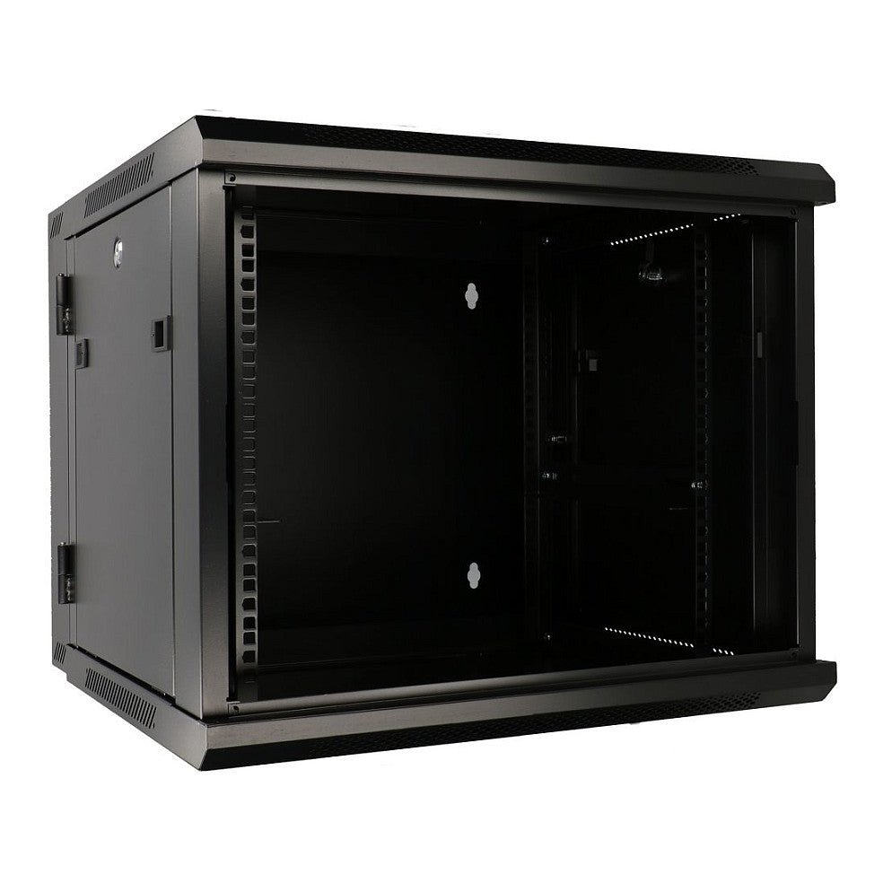 Extralink 12U Wandmontierter Rackschrank 600x600 AZH Schwarz, Doppelte Sektion