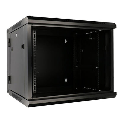 Extralink 12U Wandmontierter Rackschrank 600x600 AZH Schwarz, Doppelte Sektion