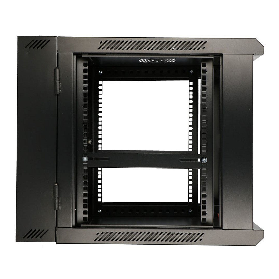Extralink 12U Wandmontierter Rackschrank 600x600 AZH Schwarz, Doppelte Sektion