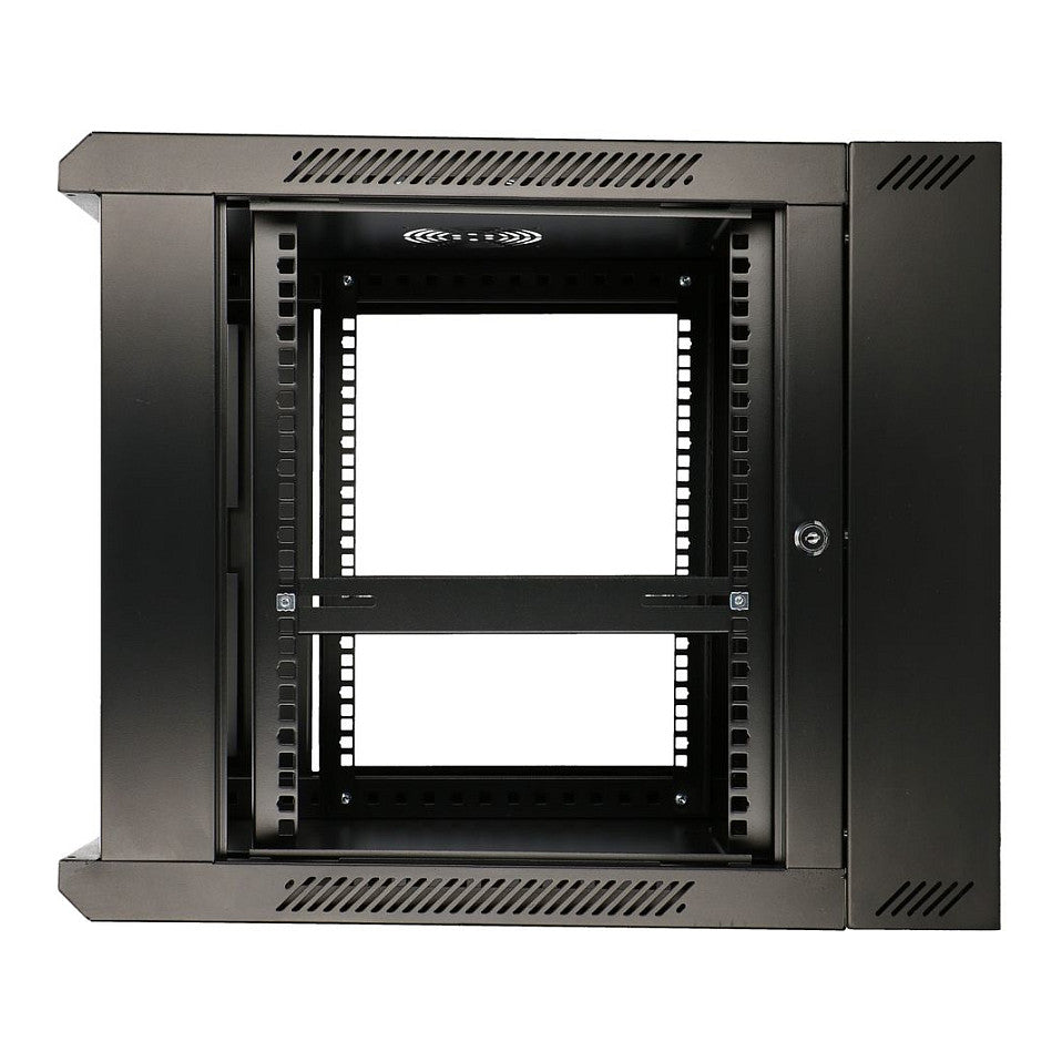 Extralink 12U Wandmontierter Rackschrank 600x600 AZH Schwarz, Doppelte Sektion