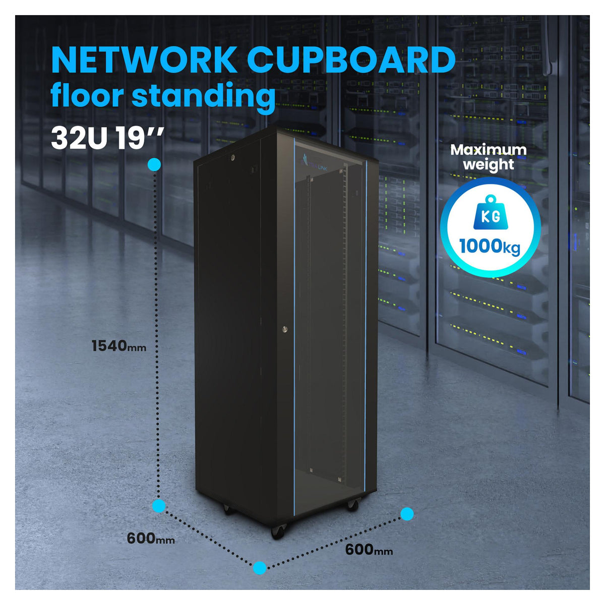 Extralink Rack-Schrank 32U 600x600 Schwarz