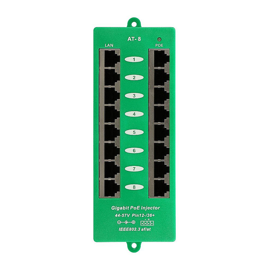EXTRALINK ACTIVE POE INJECTOR 8 PORT GIGABIT 802.3AT/AF MODE A