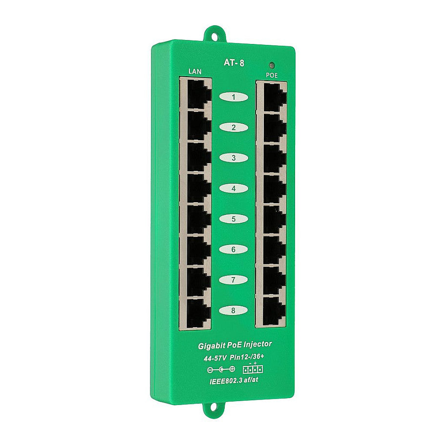 EXTRALINK ACTIVE POE INJECTOR 8 PORT GIGABIT 802.3AT/AF MODE A