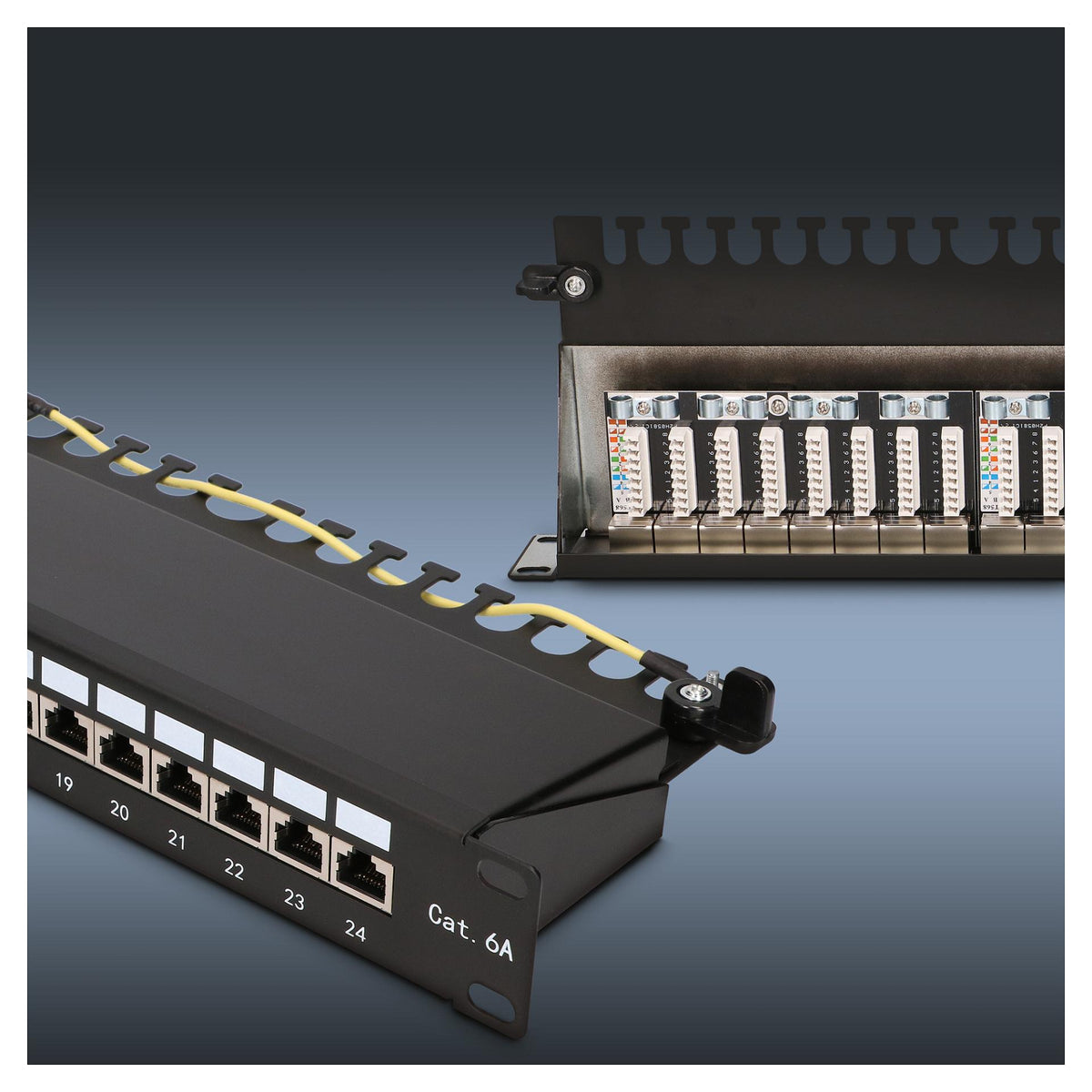 Extralink CAT6A STP Patch panel 24 port - Cable - CAT 6a