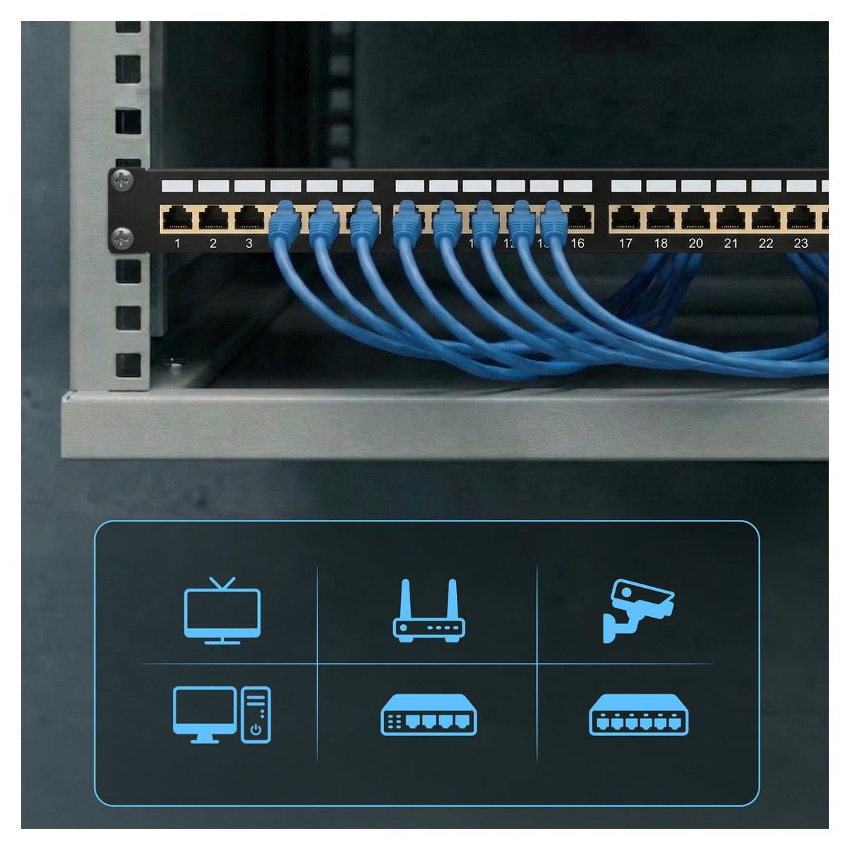 Extralink CAT6A STP Patch panel 24 port - Cable - CAT 6a