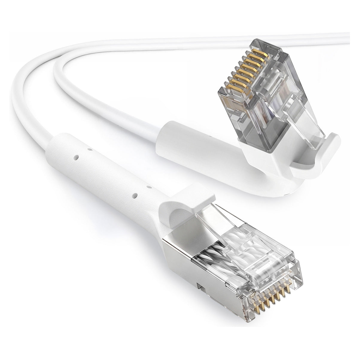EXTRALINK LAN PATCHCORD CAT.6A U/FTP 2M 1GBIT BENDABLE BOOTED FOILED TWISTED PAIR BARE COPPER WHITE