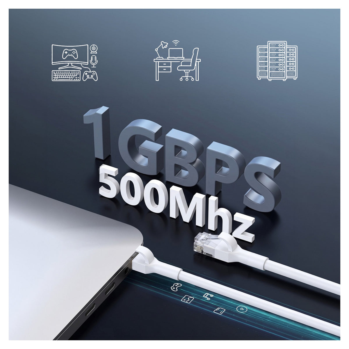EXTRALINK LAN PATCHCORD CAT.6A U/FTP 5M 1GBIT BENDABLE BOOTED FOILED TWISTED PAIR BARE COPPER WHITE