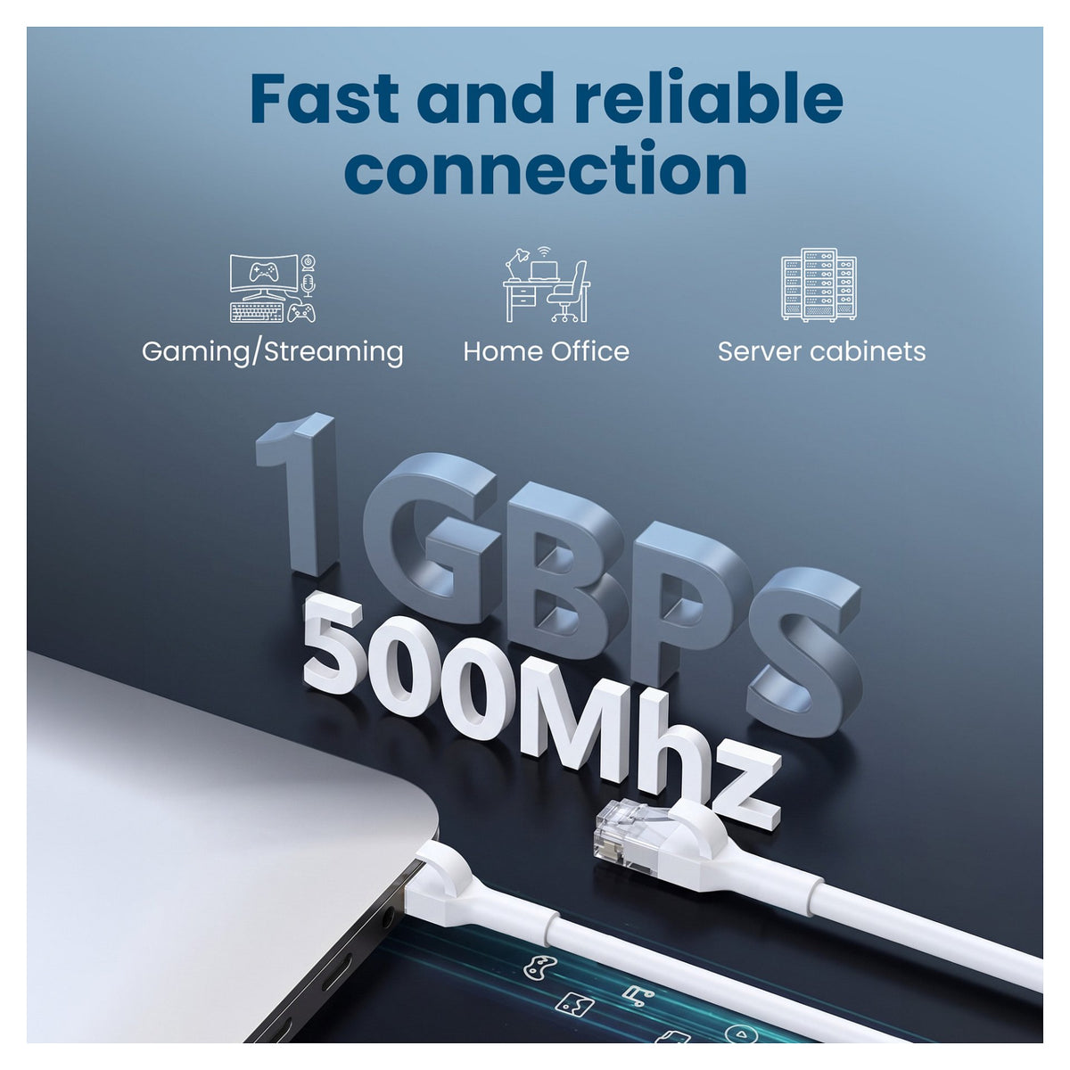 EXTRALINK LAN PATCHCORD CAT.6A U/FTP 5M 1GBIT BENDABLE BOOTED FOILED TWISTED PAIR BARE COPPER WHITE