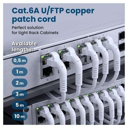 EXTRALINK LAN PATCHCORD CAT.6A U/FTP 5M 1GBIT BENDABLE BOOTED FOILED TWISTED PAIR BARE COPPER WHITE