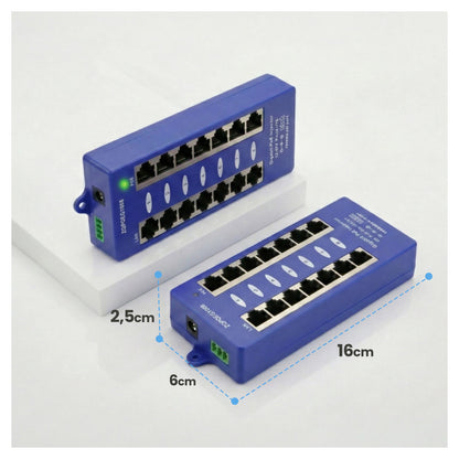 EXTRALINK POE INJECTOR 8 PORT GIGABIT MODE B