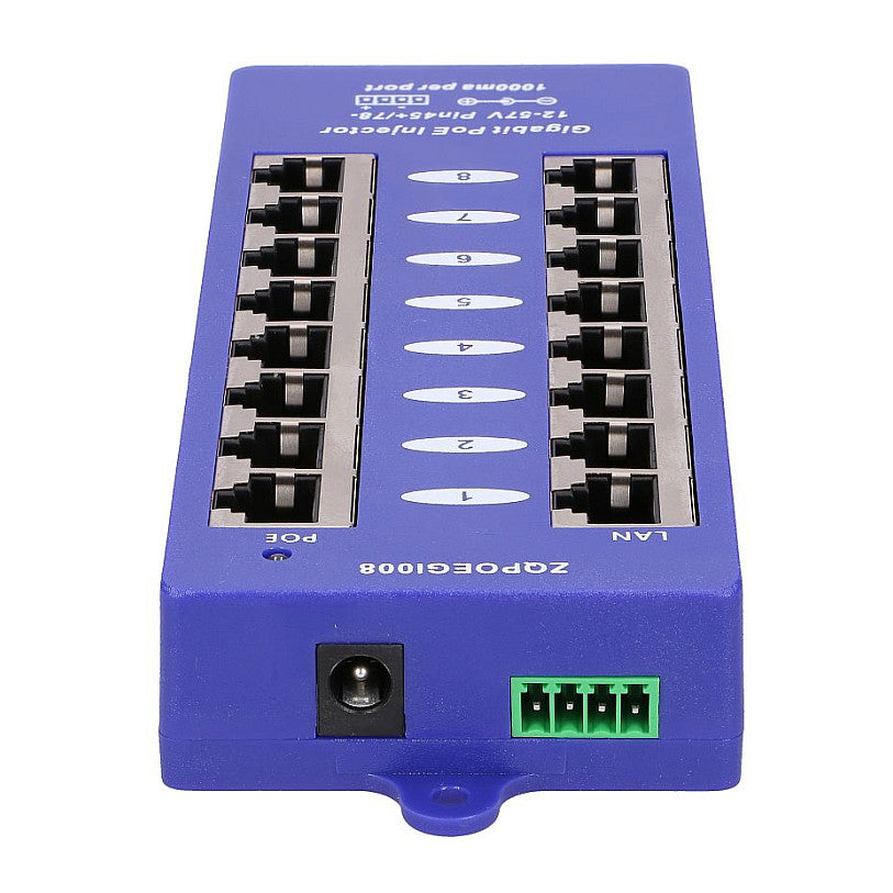 EXTRALINK POE INJECTOR 8 PORT GIGABIT MODE B