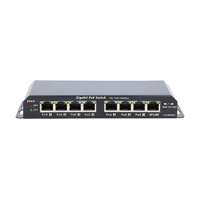 Gigabit PoE Switch 8-7 port 24V 60W