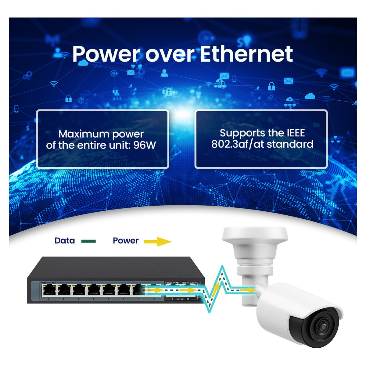Ceres EX-SF1008P 8 port 10-100Mbps switch