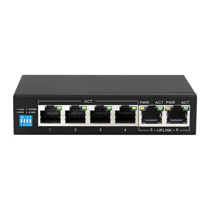 Extralink KRIOS | PoE Switch | 4x Gigabit PoE/PoE+, 2x RJ45 Uplink Gigabit, 60W