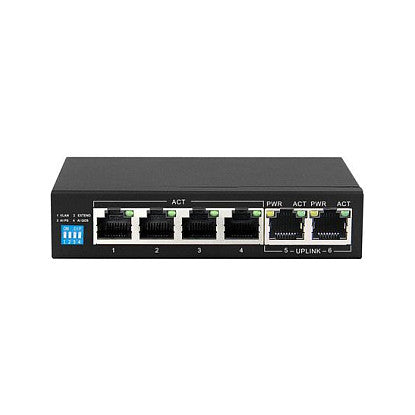 Extralink KRIOS | PoE Switch | 4x Gigabit PoE/PoE+, 2x RJ45 Uplink Gigabit, 60W