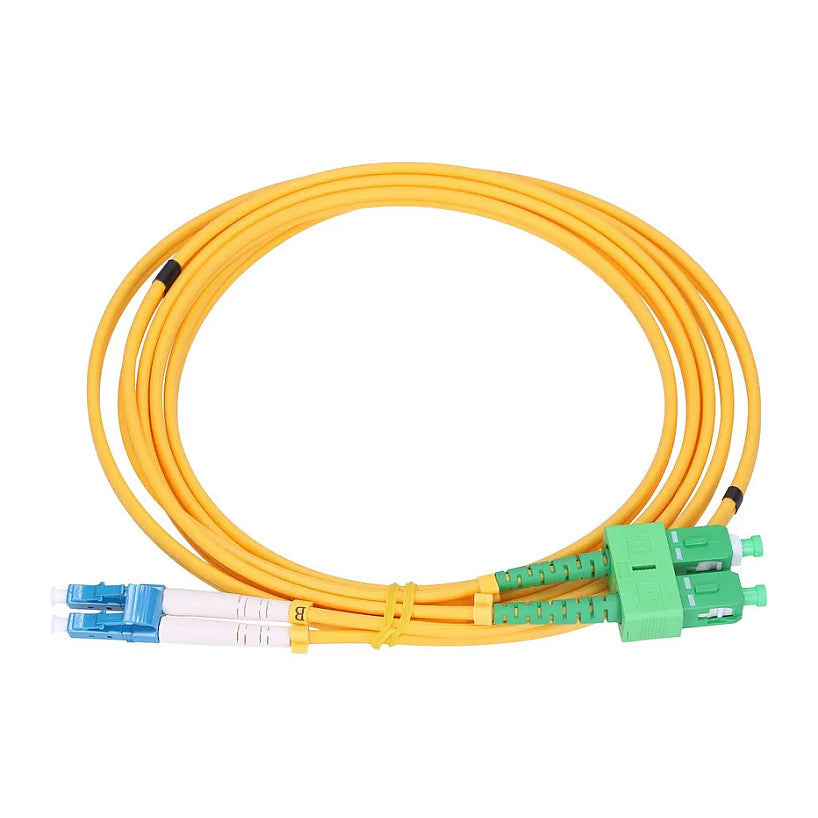 Extralink SC/APC-LC/UPC Patchkabel, Einzelmode, Duplex, G652D, 3mm, 0,5m