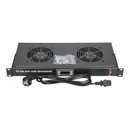 Extralink Lüfterpanel, 19", 2 Lüfter, mit Thermostat