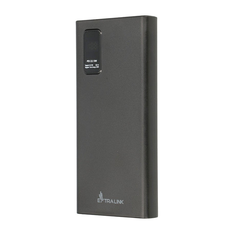 Extralink EPB-067B Powerbank 10000mAh Schwarz, Schnellladung USB-C