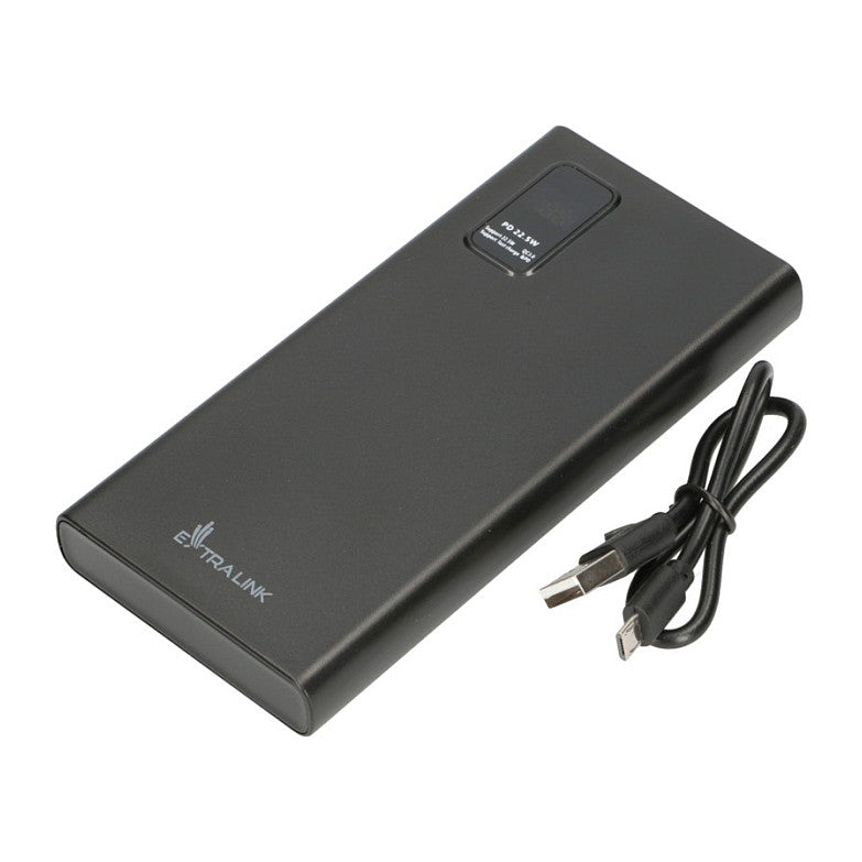 Extralink EPB-067B Powerbank 10000mAh Schwarz, Schnellladung USB-C