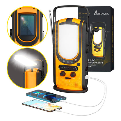 Extralink Power Ranger EPS-6000 Powerbank, 6000mAh, FM-Radio, LED-Lampe, Dynamo, Solarpanel