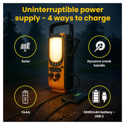 Extralink Power Ranger EPS-6000 Powerbank, 6000mAh, FM-Radio, LED-Lampe, Dynamo, Solarpanel